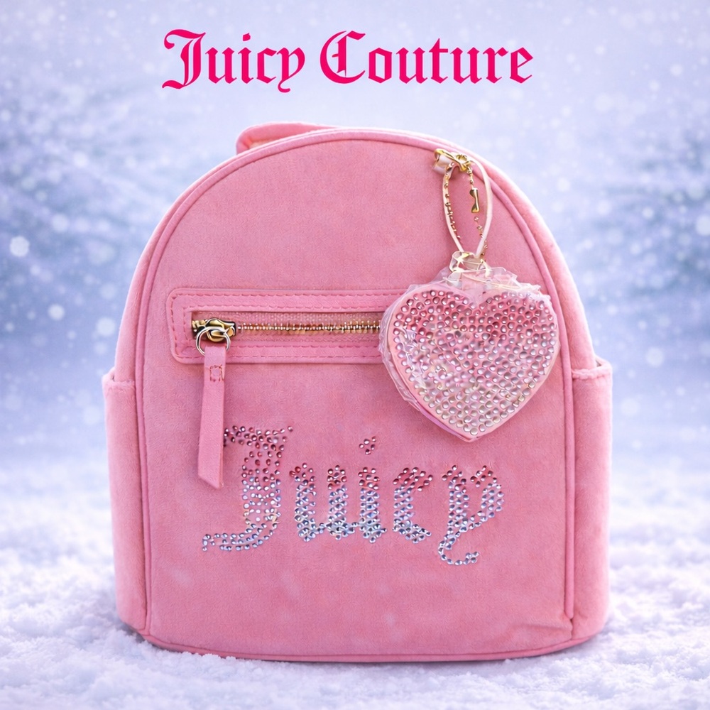 ✨ JUICY COUTURE Rainbow Mini Backpack – Pink Lemonade Velour – NWT | MSRP $99 ✨